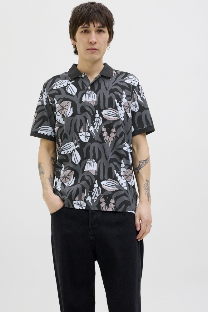 JORALMERIA AOP POLO SS 12276835 BLACK